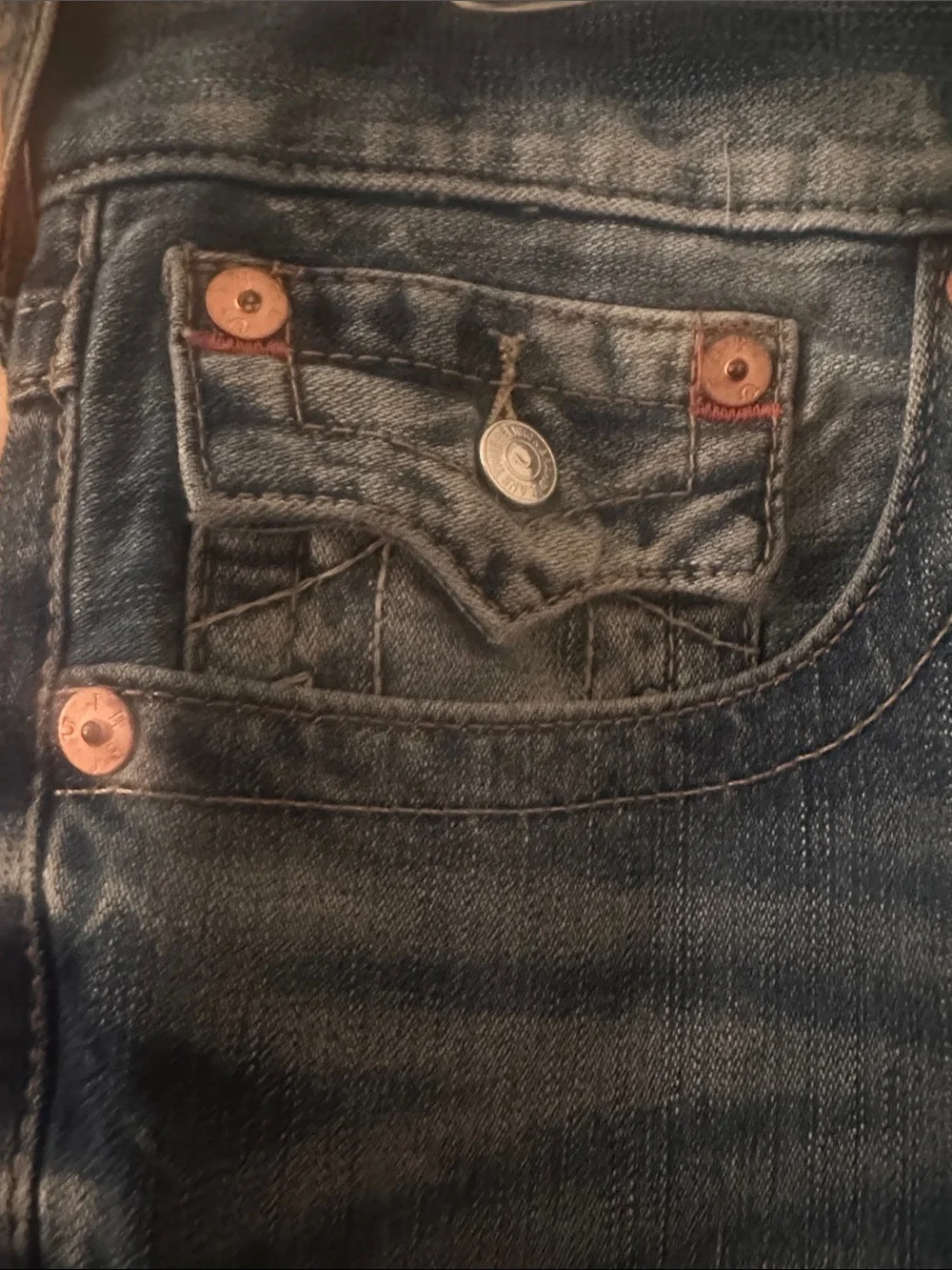 True Religion Men's Slim Washed Blue Denim Jeans